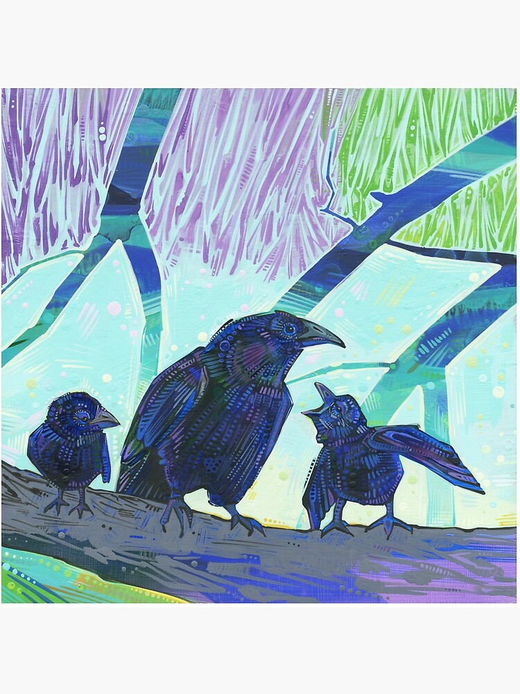 Crow Family Painting - 2012 by gwennpaints