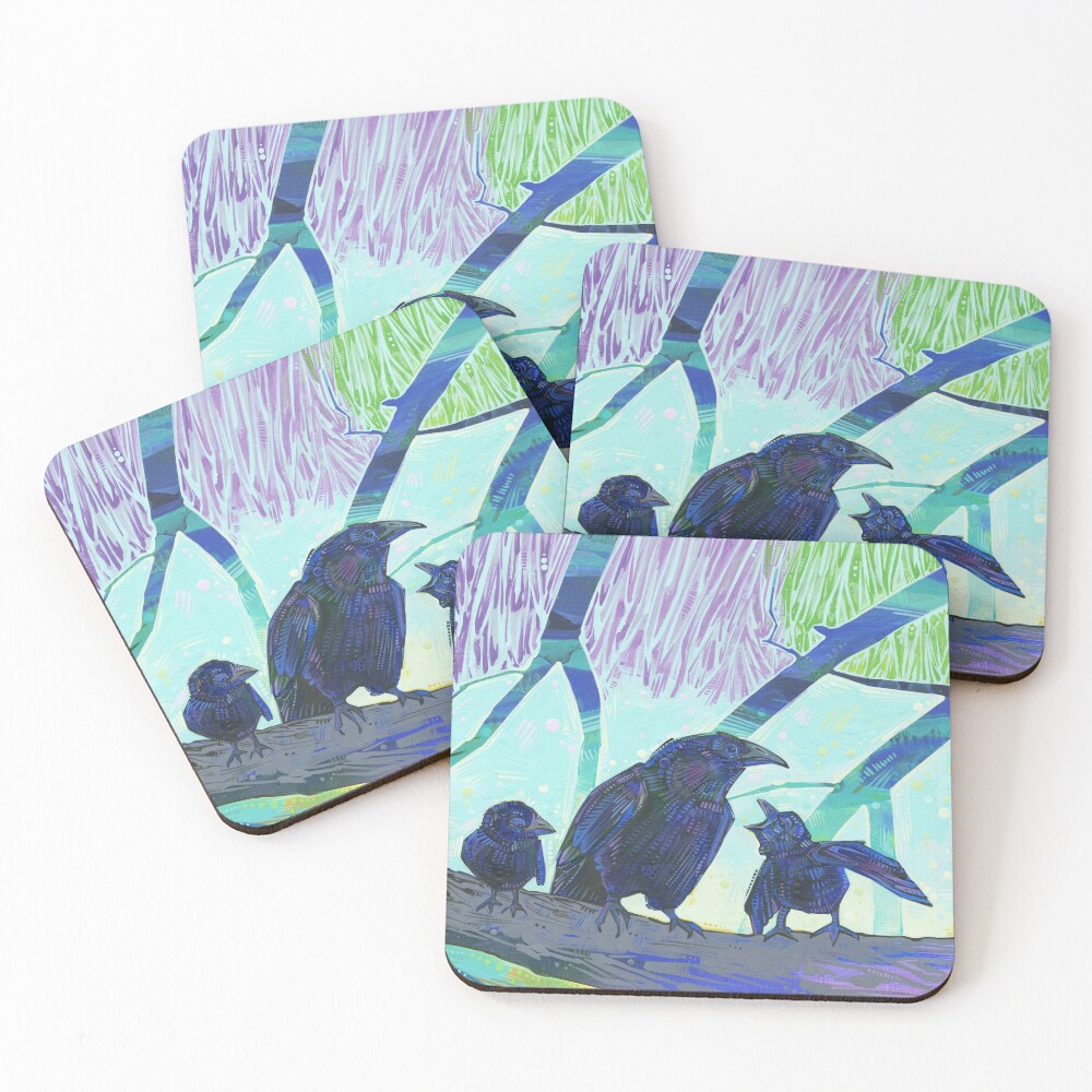 Crow Family Painting - 2012 Coasters (Set of 4)