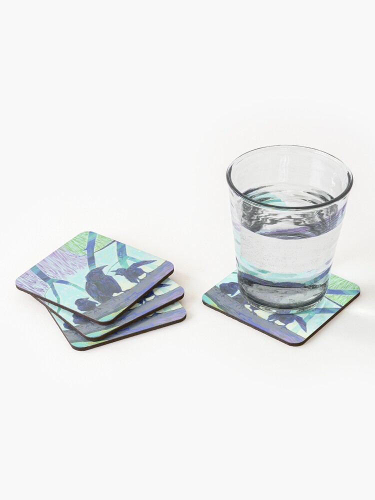 Alternate view of Crow Family Painting - 2012 Coasters (Set of 4)