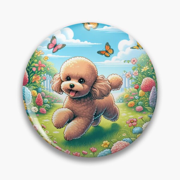 Item preview, Adorable Happy Toy Poodle in Meadow  designed and sold by toypoodlemom.