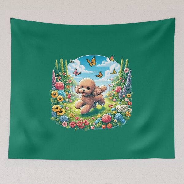 Item preview, Adorable Happy Toy Poodle in Meadow designed and sold by toypoodlemom.