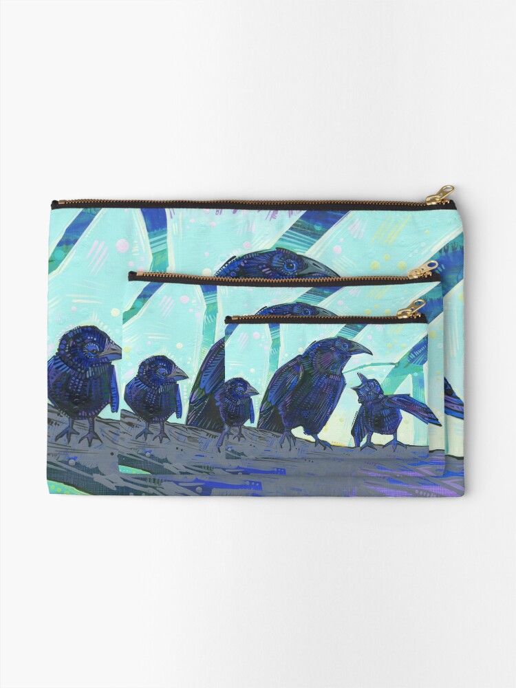 Alternate view of American crow painting - 2012 Zipper Pouch