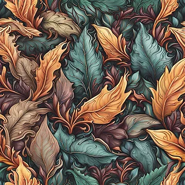 Artwork thumbnail, Abstract Leaves Pattern by ADCImages
