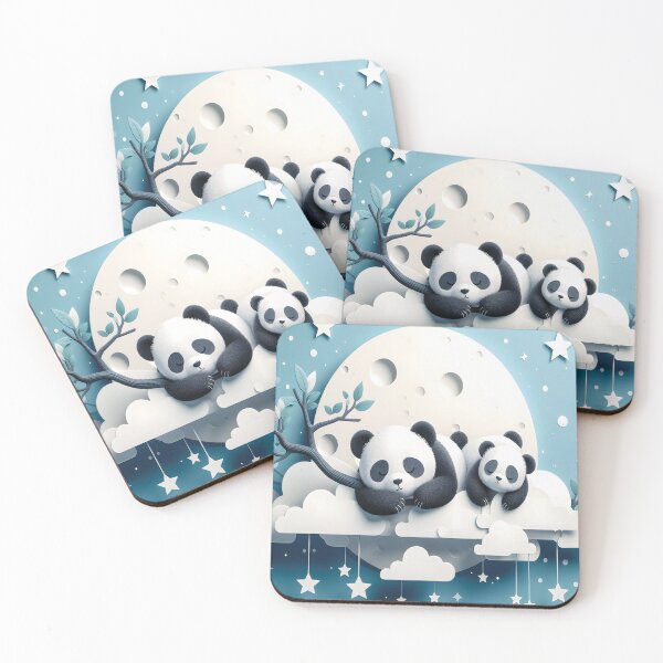 Item preview, Cute Panda Baby ,Kid Sleeping,Mom,Clouds,NIGHT,Stars designed and sold by FINALSHOP1.