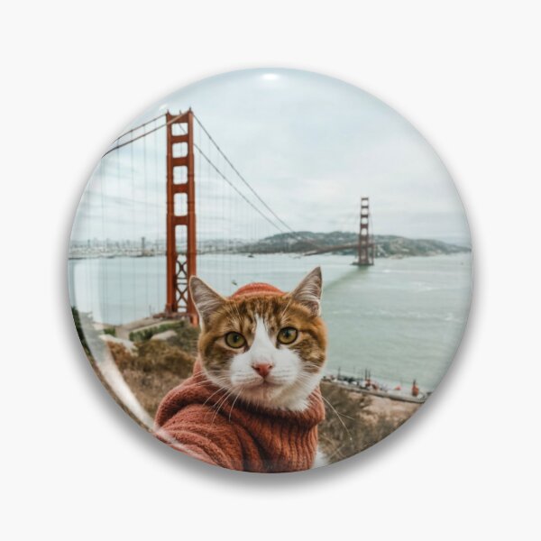 Item preview, Golden Gate Cat Selfie - Hilarious Feline Photography at San Francisco's Iconic Bridge designed and sold by CatMemesWorld.
