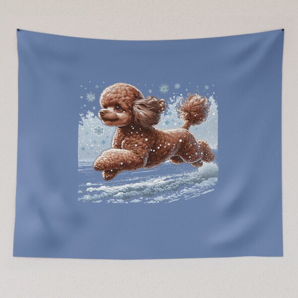 Item preview, Toy Poodle Dog in Snow designed and sold by toypoodlemom.