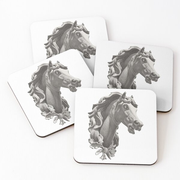 Item preview, Sculpted Elegance: Marble Carved Horse Head Illustration designed and sold by OpsDesing.