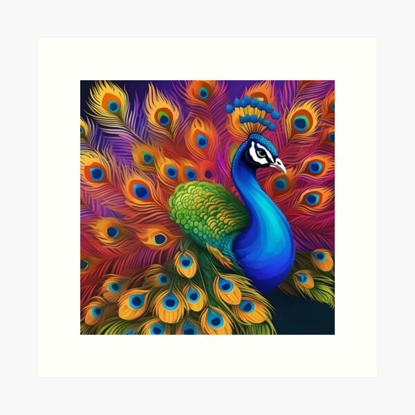 Item preview, PEACOCK PORTRAIT designed and sold by PIGCASSOSAIART.