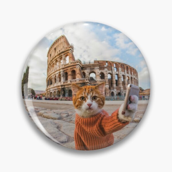 Item preview, Colosseum Cat Selfie: Hilarious Feline Capturing Rome's Majesty - Funny Pet Photography designed and sold by CatMemesWorld.