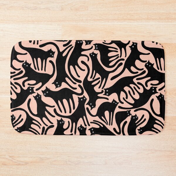 Item preview, Curious Black Cats on Peachy Pink designed and sold by littleclyde.