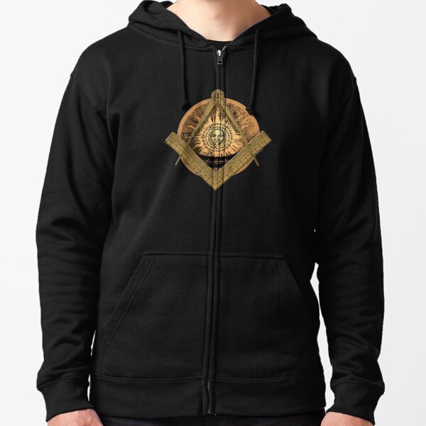 Freemason Masonic Freemason Past Master Golden Tee Zipped Hoodie
