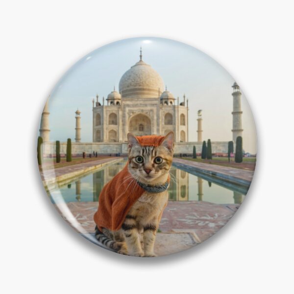 Item preview, Adorable Cat Selfie at Taj Mahal designed and sold by CatMemesWorld.