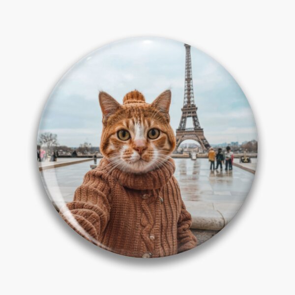 Item preview, Paris Purrfection: Hilarious Cat Selfie - Trending Funny Feline Art 2024 designed and sold by CatMemesWorld.