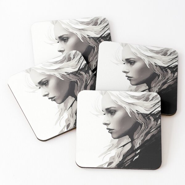 Artikelvorschau, Daenerys Targaryen Schwarz-Weiß-Porträt. entworfen und verkauft von onespin.
