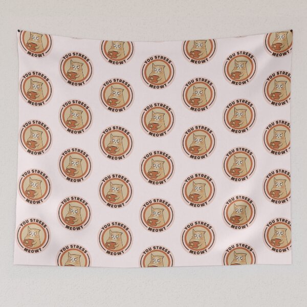 Item preview, You Stress Meowt Cute Cat Coffee Sarcastic Face designed and sold by Paper Hearteu.