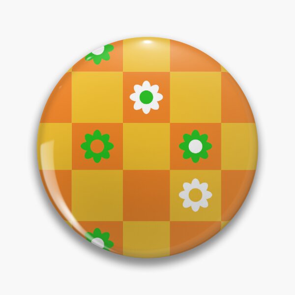 Item preview, Orange, White and Green Flowers and Checkers designed and sold by Kate Bick.