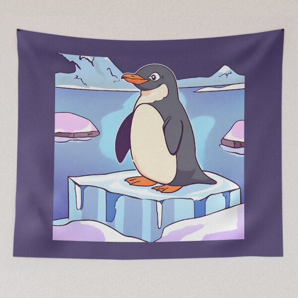 Item preview, Cheerful Penguin Standing on Swimming Ice designed and sold by Gaborai.