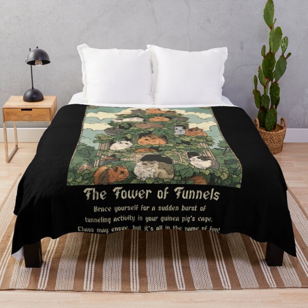 Item preview, 'The Tower' Funny Guinea Pig Tarot designed and sold by kansaikate.