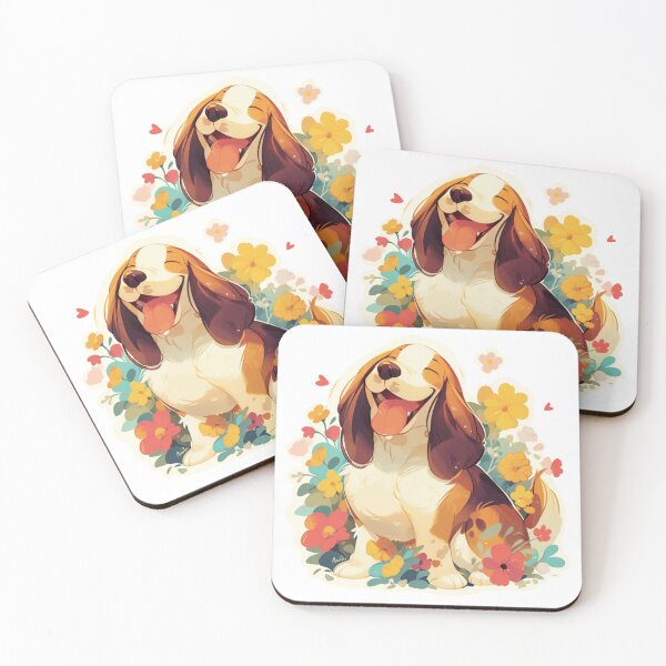 Artikelvorschau, Niedlicher Basset-Welpe // Basset-Welpe süßes Design // Basset-Hundematten, niedliche Welpen-Haustier-Bandanas, Welpen-süßes Hunde-Poster entworfen und verkauft von SMARTKIT DESIGNAGENCY.