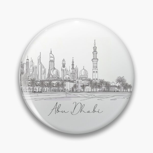 Item preview, Abu Dhabi Cityscape View Line art designed and sold by PrintsByVickson.