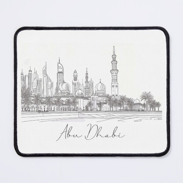 Item preview, Abu Dhabi Cityscape View Line art designed and sold by PrintsByVickson.