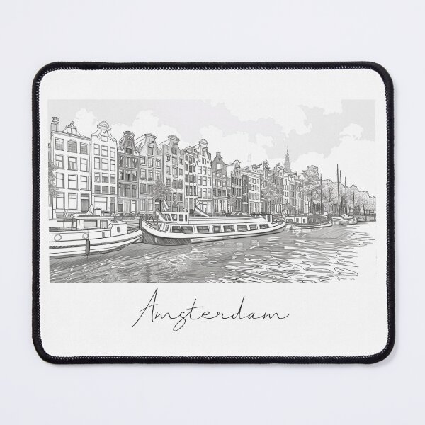 Item preview, Amsterdam Cityscape View Line art designed and sold by PrintsByVickson.