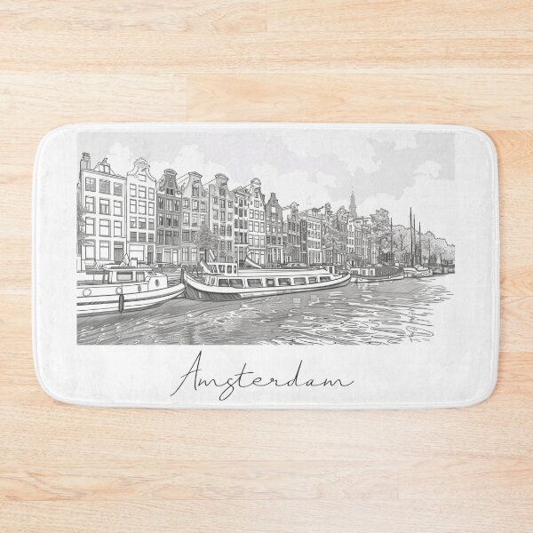 Item preview, Amsterdam Cityscape View Line art designed and sold by PrintsByVickson.