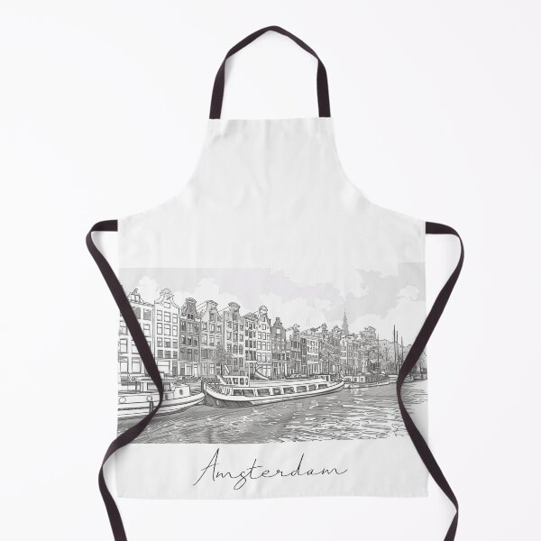 Item preview, Amsterdam Cityscape View Line art designed and sold by PrintsByVickson.