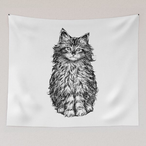Item preview, Cat kitten drawing  designed and sold by Kemobanawity.