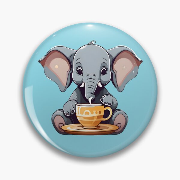 Item preview, Cute Baby Elephant Drinking Coffee designed and sold by Devo07.
