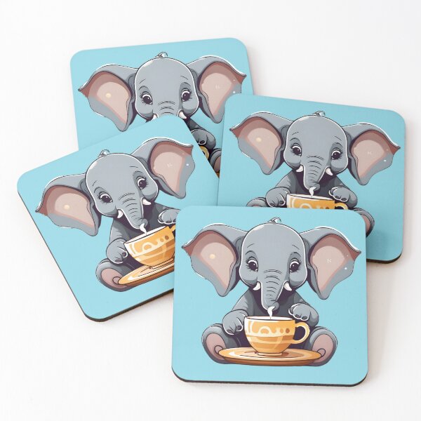 Item preview, Cute Baby Elephant Drinking Coffee designed and sold by Devo07.