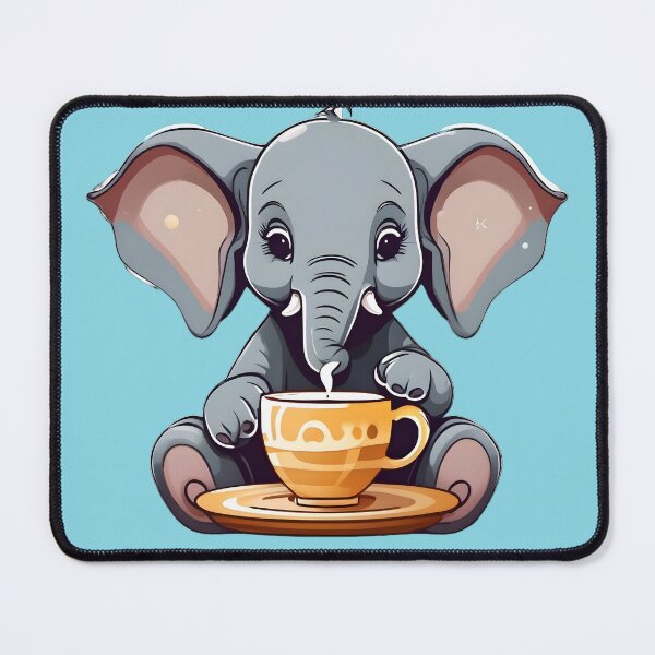 Item preview, Cute Baby Elephant Drinking Coffee designed and sold by Devo07.