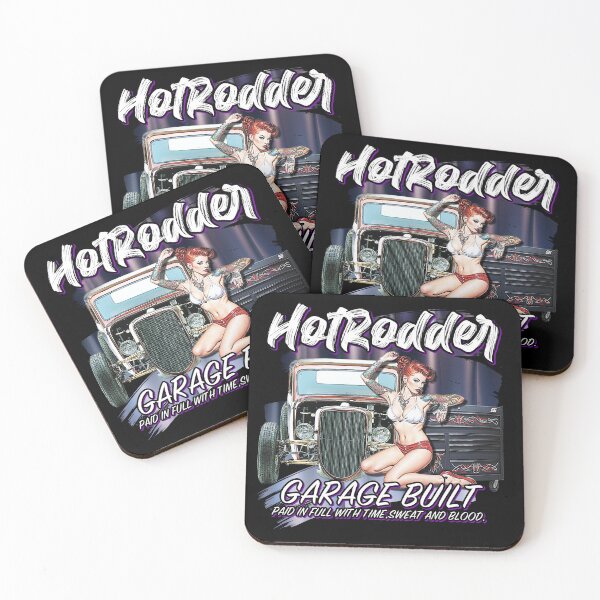 Item preview, Muscle Car Artwork Hot Rod Rockabilly Pin Up Tattoo Model Girl designed and sold by AGED Limited.