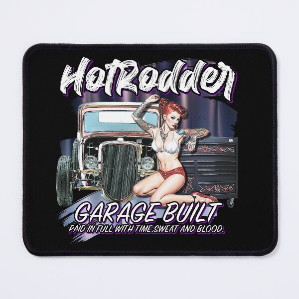 Item preview, Muscle Car Artwork Hot Rod Rockabilly Pin Up Tattoo Model Girl designed and sold by AGED Limited.