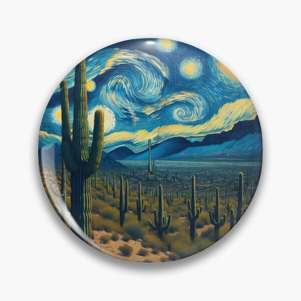 Item preview, Saguaro National Park, Arizona, USA, design in the style of Vincent van Gogh Starry Night designed and sold by CreativeSparkzz.