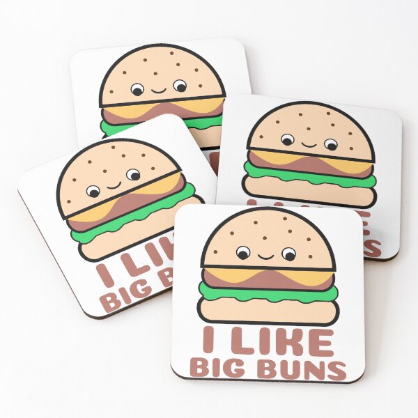 Item preview, I Like Big Buns, Cute Funny Kawaii Burger  designed and sold by Sunserize Designs.