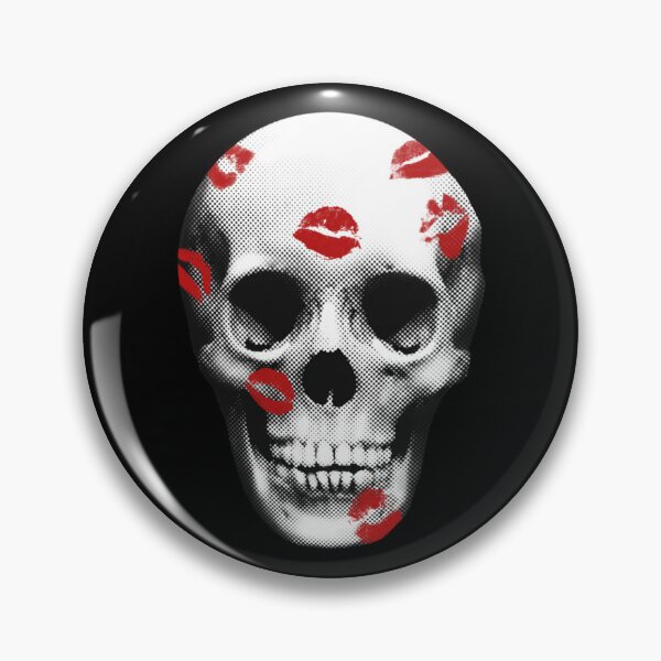 Item preview, Red Lipstick Kiss Skull Grunge Retro designed and sold by wolfkin-design.