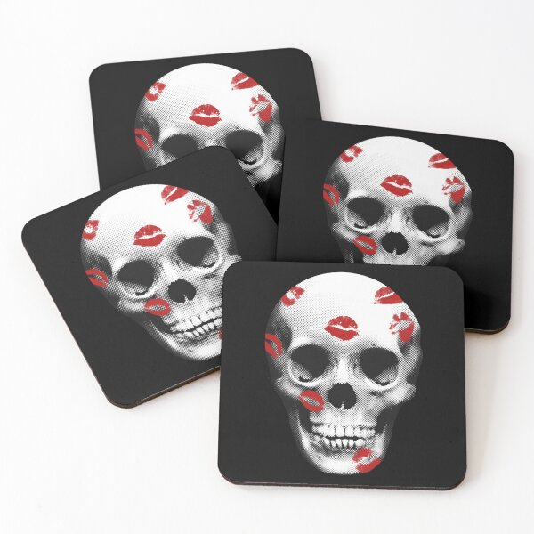 Item preview, Red Lipstick Kiss Skull Grunge Retro designed and sold by wolfkin-design.