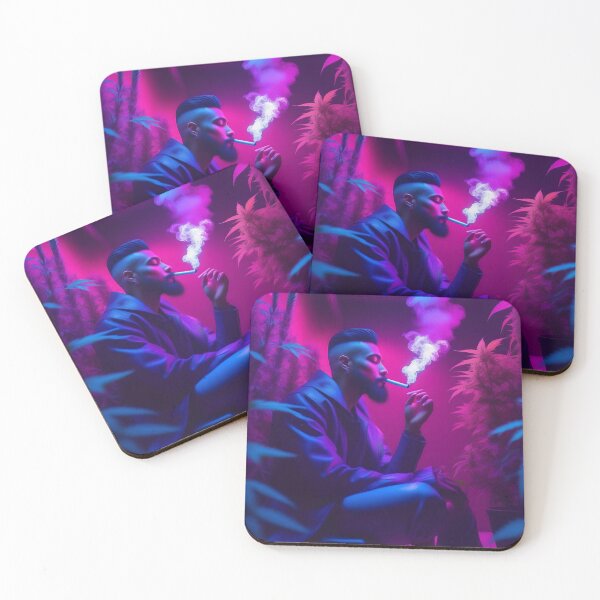 Item preview, 8k vivid neon plants smoking designed and sold by quantum X.