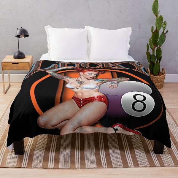 Item preview, Muscle Car Artwork Hot Rod Rockabilly Pin Up Tattoo Model Girl Lucky 8 Ball Girl designed and sold by AGED Limited.