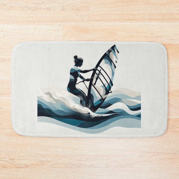 Item preview, Abstact Surfing Girl in Blue and Beige designed and sold by Gaborai.