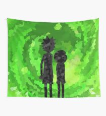 Crystal Rick and Morty Silhouette. Wall Tapestry