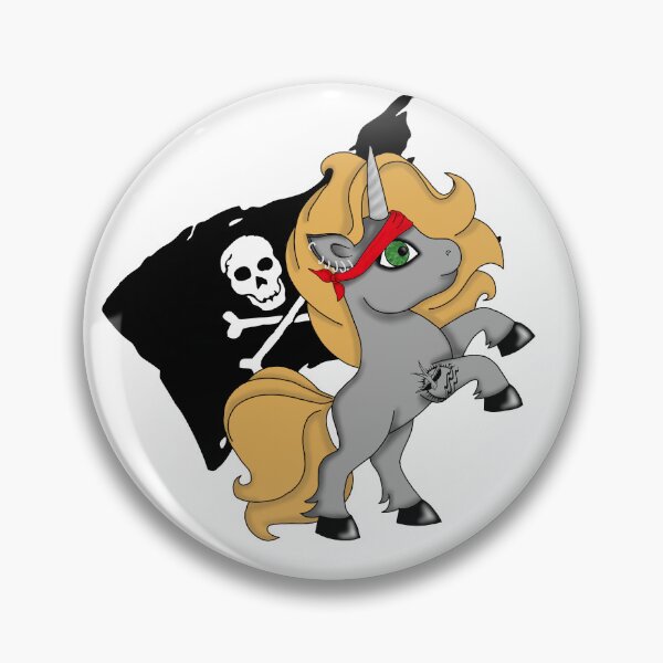 Item preview, Unicorn Rocker Pirate with Jolly Rodger designed and sold by ArtByStitchez.