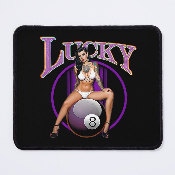 Item preview, Muscle Car Artwork Hot Rod Rockabilly Pin Up Tattoo Model Girl Lucky 8 Ball Girl designed and sold by AGED Limited.