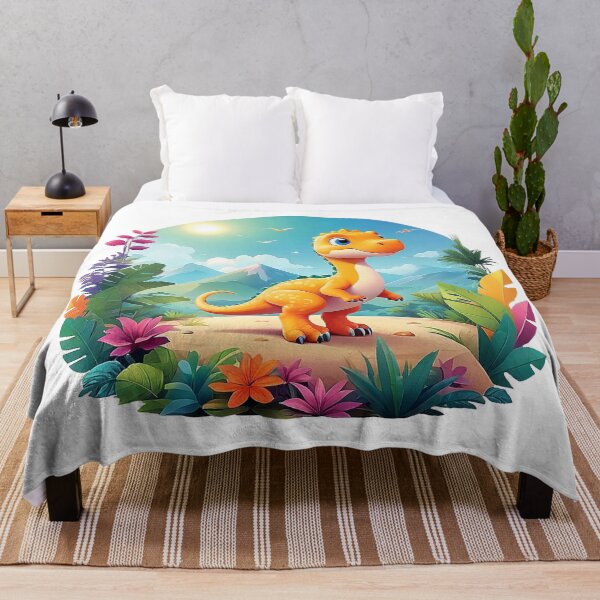 Artikelvorschau, Sonniger Dino im Blättermeer entworfen und verkauft von Minpadesign.