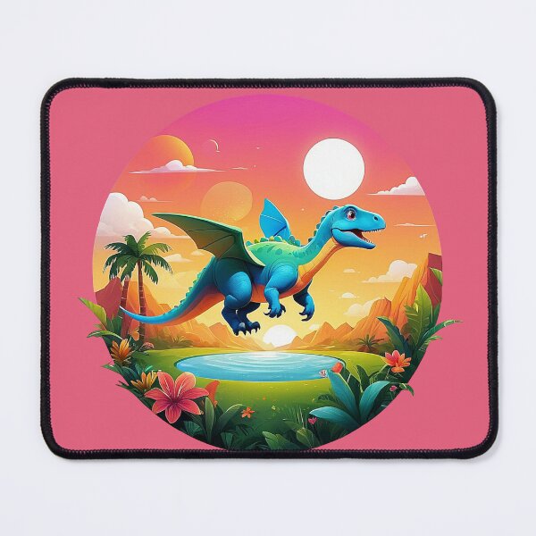 Item preview, Majestic flight: Blue giant dinosaur in the sunset designed and sold by Minpadesign.