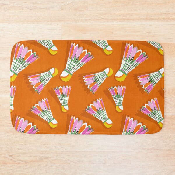 Item preview, Badminton Birdie Pop Art court sport pattern on ORANGE designed and sold by Dominiquevari.