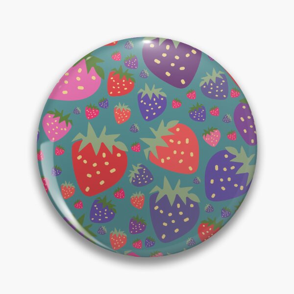 Item preview, vector teal background hand drawn strawberries seamless pattern designed and sold by 137Lanternes.