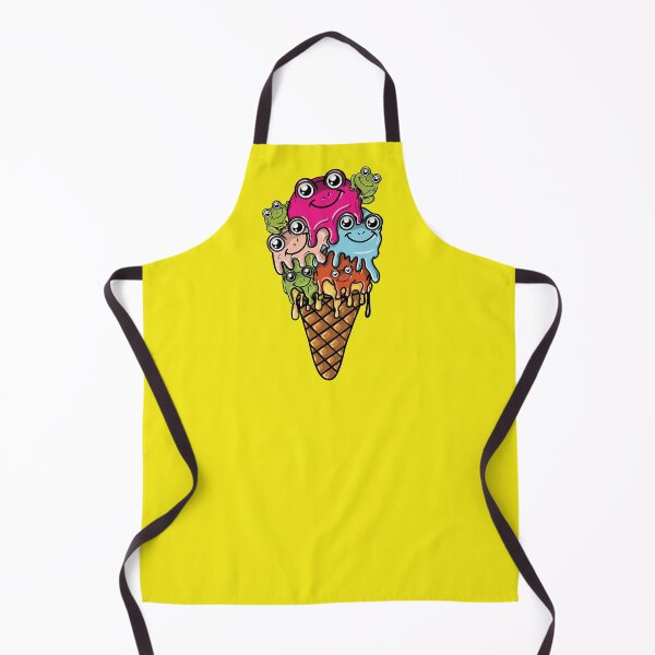 Item preview, Ice with colorful scoops in a conical cone with little frogs designed and sold by HarridanCreates.