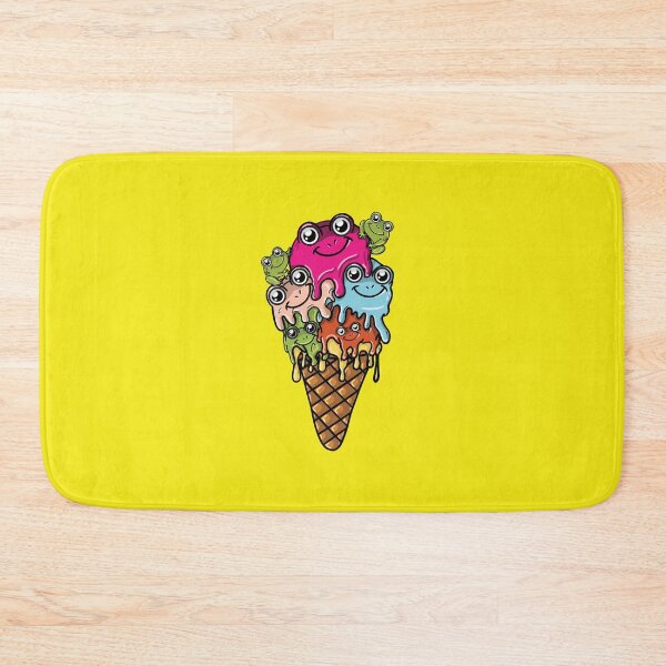 Item preview, Ice with colorful scoops in a conical cone with little frogs designed and sold by HarridanCreates.